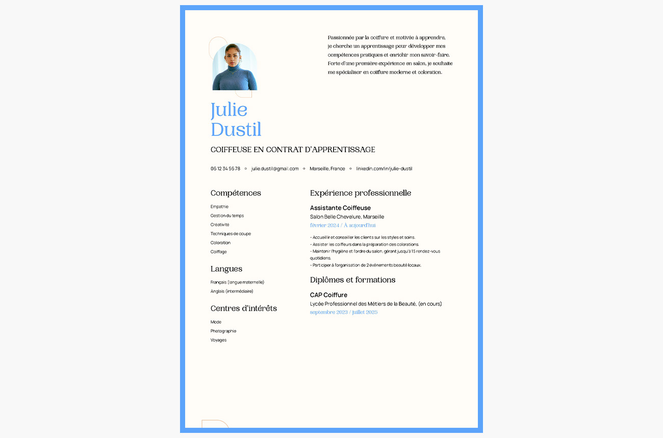 cv coiffeuse